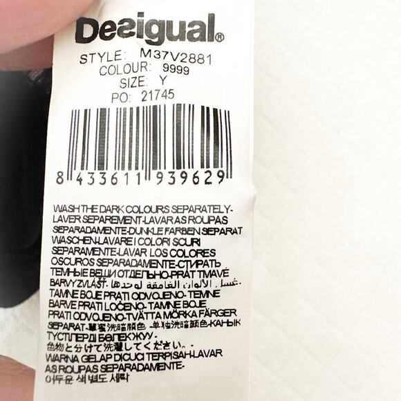 Desigual Floral 3/4 Sleeve Dress Flower Lace Overlay Pattern M37V2881 Size L - Picture 5 of 6